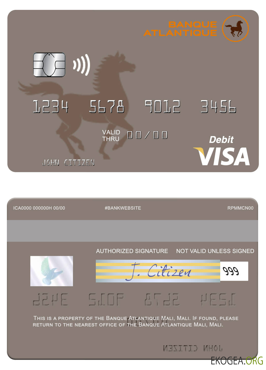 Mali Banque Atlantique Carte de débit visa Mali